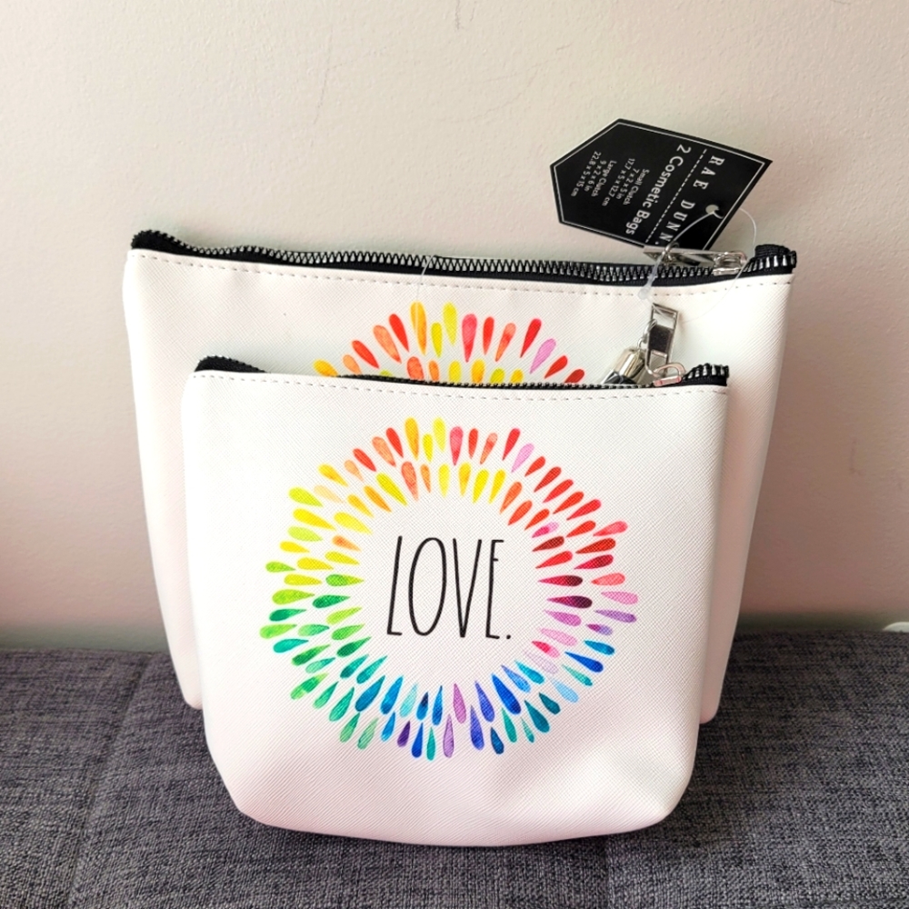 Rae Dunn LOVE & PIECE Cosmetic Bags 💋💄 😍